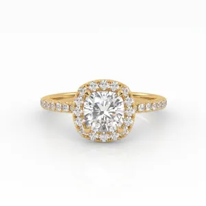 The Cushion Solitaire with Pavé band and Halo