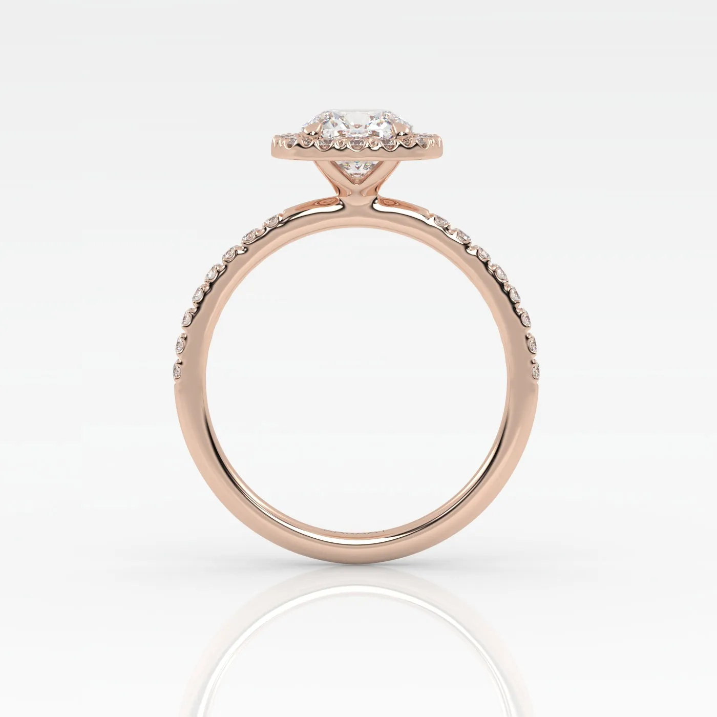 The Cushion Solitaire with Pavé band and Halo