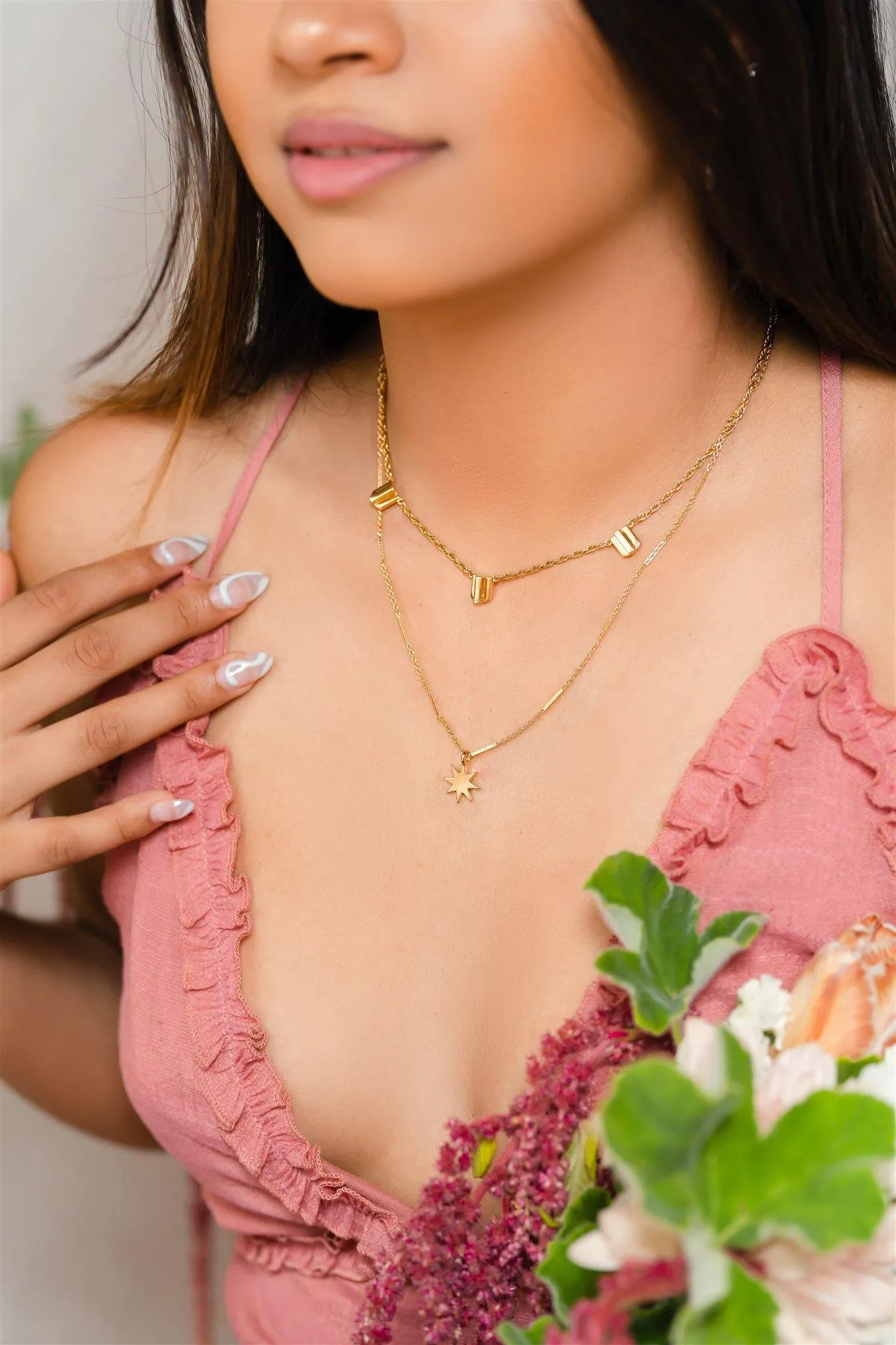 the gold layered dome necklace