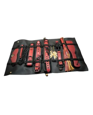 The Ultimate Fantasy Travel Briefcase Restraint & Bondage Play Kit - Burgundy