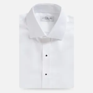 The White Canbury Herringbone Non Iron Custom Tuxedo Shirt