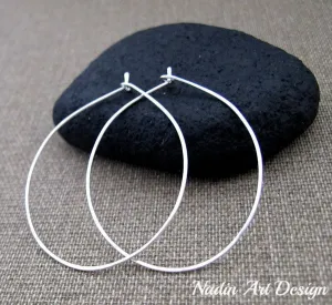 Thin Sterling Silver Teardrop Hoops