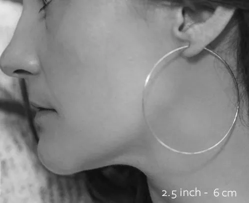 Thin Sterling Silver Teardrop Hoops