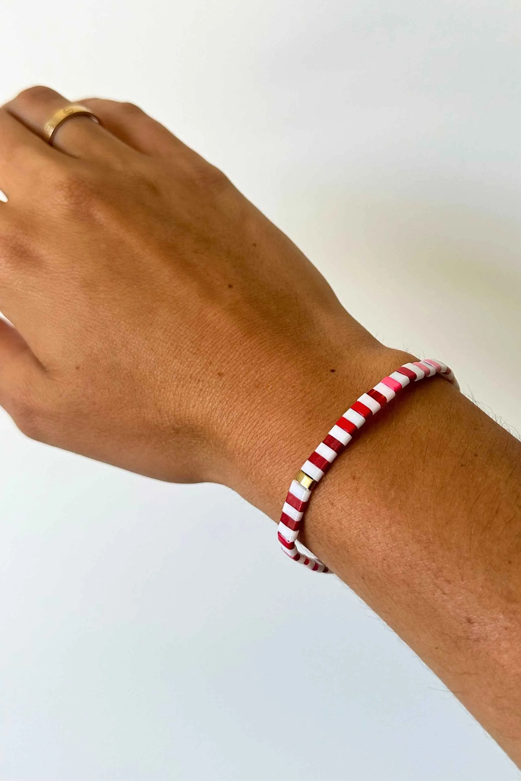 Tile  Bracelet | White,Pink, Red Combo