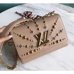 Twist Mm Studs Chain Shoulder Bag In Epi Leather M52730 Beige 2018