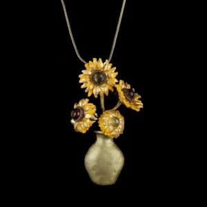 Van Gogh Sunflower Pendant - Vase